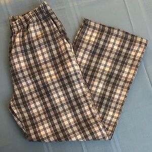 Plaid Lounge Pants in Black and White